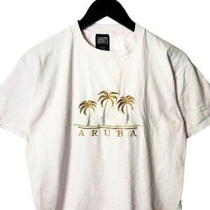 90s Vintage Aruba Destination T Shirt White Small S Tee